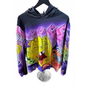 Colorful SpongeBob Graphic Hoodie - Medium